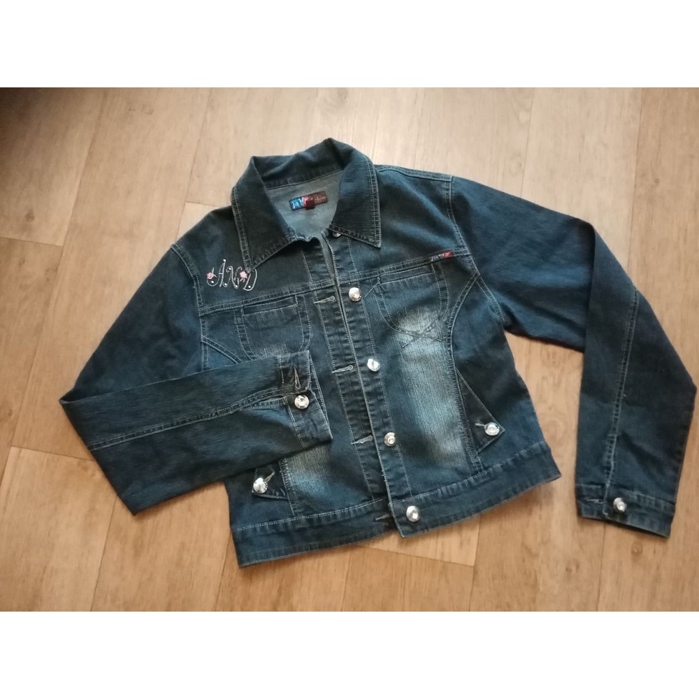 Denim Jacket Girls' Blue EUC Embroidered detailing